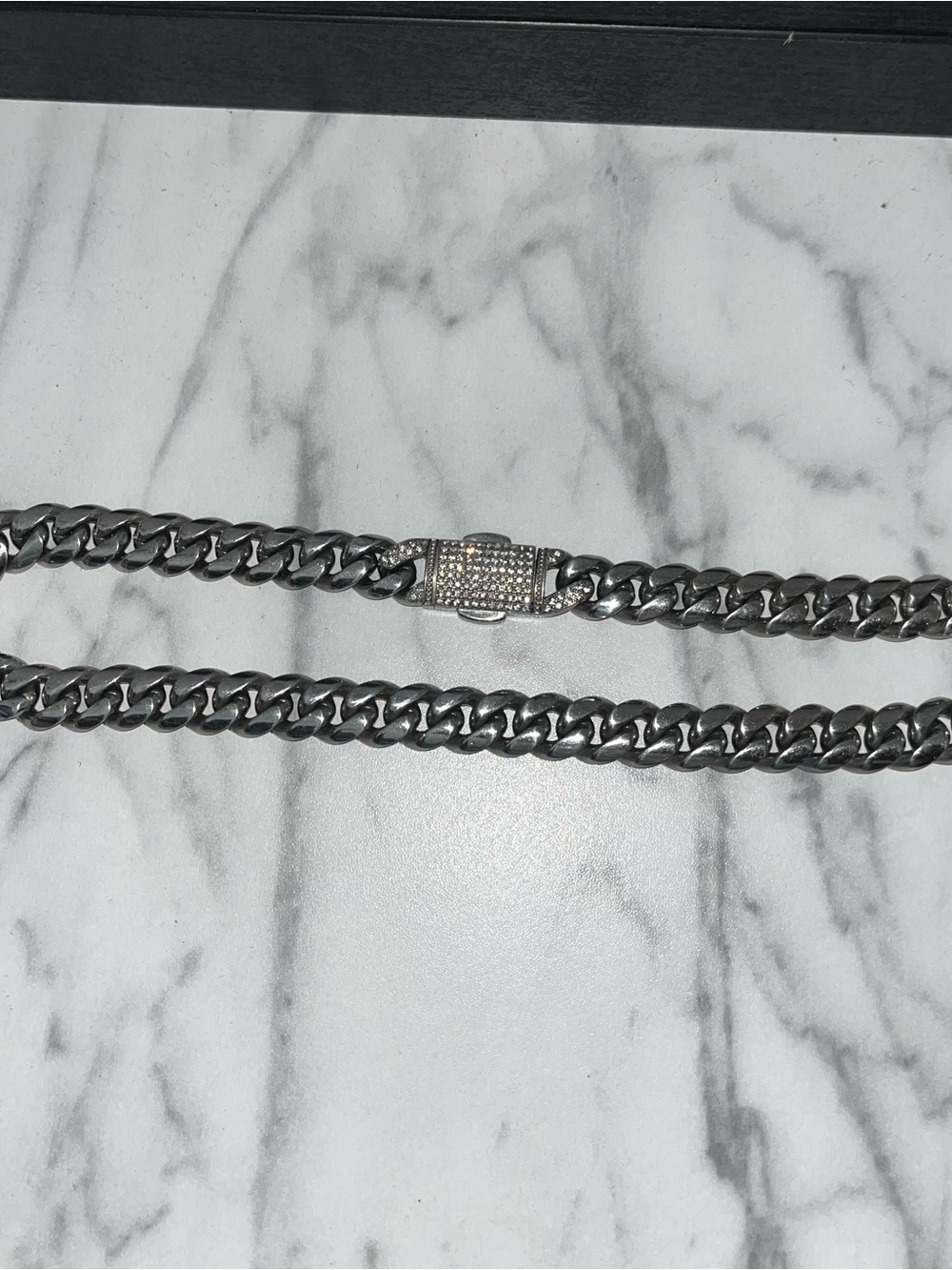 Heavy Silver Chocker with diamond Clasp
